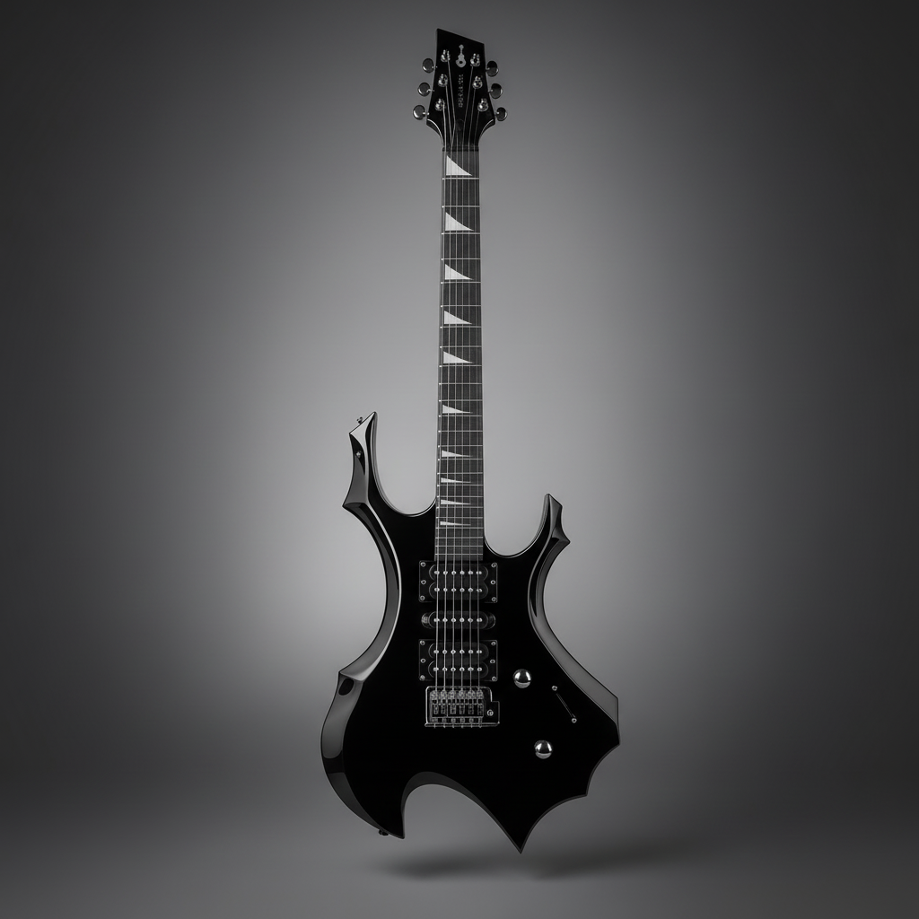 Black Extreme-Shape Electric Guitar Kit with Amplifier