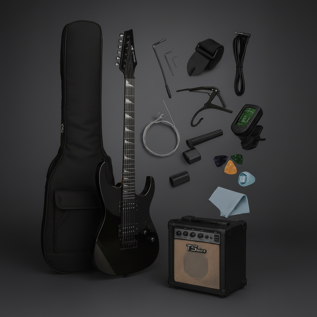 Electric Guitar Starter Set with Amplifier & Accessories