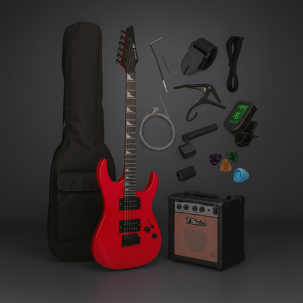 Electric Guitar Starter Set with Amplifier & Accessories